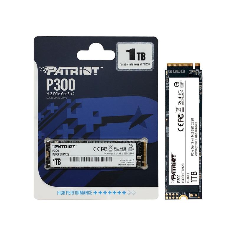 SSD 1TB Patriot P300, M.2 2280 PCIe 3x4 NVMe 1.3, Leitura 2100MB/s